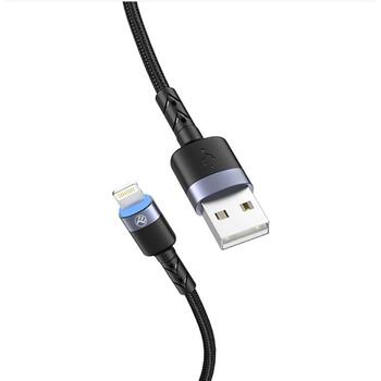 Tellur Кабель данных USB на Lightning LED TLL155373, 1.2m, 5V/3A, 480Mbps, нейлоновая оплетка (TLL155373)