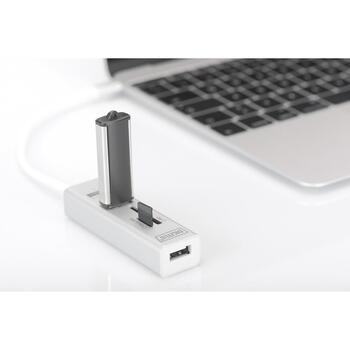Digitus USB centrmezgls DA-70243, 3x USB 2.0, SD, MicroSD, USB-C, galda, balts (DA-70243)