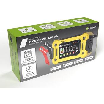 Tracer Зарядное устройство TRABAT47777, 12V, 8A, LED/LCD, 220-240V, 9 режимов зарядки, автоматическая зарядка (TRABAT47777)