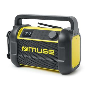 Muse радиоприемник M-928 BTY, 20Вт, IP64, LED-дисплей, Bluetooth, NFC, FM-радио, 8ч аккумулятор, черный/желтый (M-928 BTY)