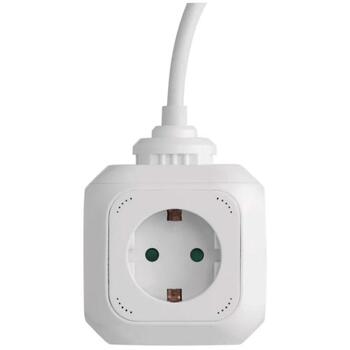 Emos Удлинитель P04219GU, 1,9м, 4x2P+PE, белый, PVC, 3680W, с USB, защита от детей (P04219GU)