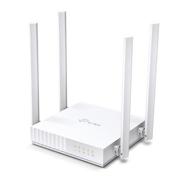Wi-Fi maršrutētājs AC750 divjoslu bezvadu Archer C24 802.11ac Wi-Fi 300 Mbps (2.4 GHz) 433 Mbps (5 GHz) 4×10/100 Mbps LAN 4 antenas Balta TP-Link (Archer C24)