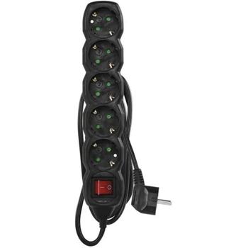 Emos Удлинитель PC1521R, 1,5м, 5x2P+PE, 3680W, PVC, с выключателем, защита от детей (PC1521R)