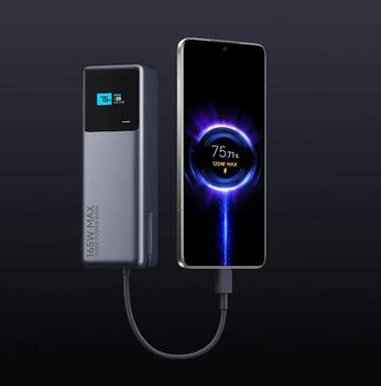 Сверхмощный внешний аккумулятор 165 W 120 W + 45 W 2× USB-C с LCD дисплеем серый BHR9361GL Xiaomi (BHR9361GL)