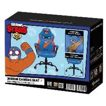 Subsonic Игровое Кресло SA5573-BS2, 125-165см, 110кг, 3 класс, синтетическая кожа, металл, 5 колес, функция качания (SA5573-BS2)