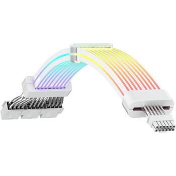 Gamemax модульный кабель 12VHPWR CABLE-WH, 31см, 3x8 пин разъем, 7А, RGB LED освещение (12VHPWR CABLE-WH)
