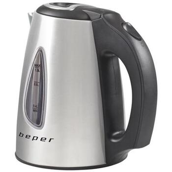 Beper Чайник BB.002, 1L, 1630W, нержавеющая сталь/черный, скрытый нагревательный элемент, 360° поворот (BB.002)