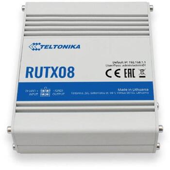 Teltonika Промышленный маршрутизатор RUTX08 RUTX08000000, 10/100/1000 Mbit/s, 4xRJ-45, Поддержка VPN, Установка на DIN-рейку (RUTX08000000)