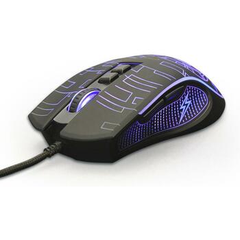 Gembird USB оптическая игровая мышь MUSG-RGB-01, 3600 DPI, 7 кнопок, черная, эргономичный дизайн, LED подсветка (MUSG-RGB-01)