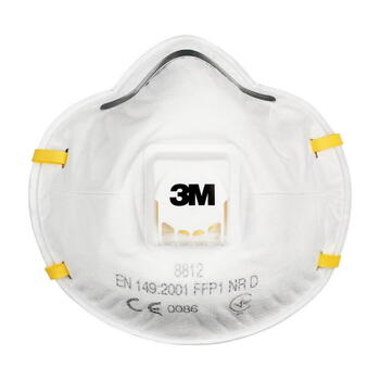 3M FFP1 maska ar vārstu T8812, 0.014 kg, 10 gab., 3M Cool Flow vārsts, dubulto gumiju dizains (T8812)