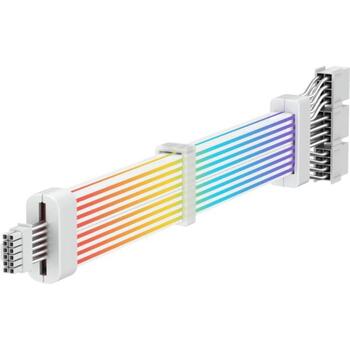 Gamemax модульный кабель 12VHPWR CABLE-WH, 31см, 3x8 пин разъем, 7А, RGB LED освещение (12VHPWR CABLE-WH)