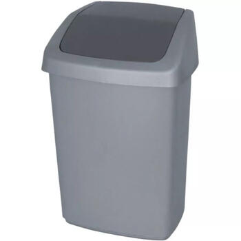 Curver Atkritumu spainis Swing Top 0803986373, 25L, 34,6x27,8x51,1cm, plastmasa, sudraba (0803986373)