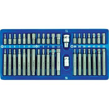 Vorel Набор бит для отвертки 66400, 40 шт., Torx, шестигранные, Spline, 30 мм, 75 мм, CrV 6150, 3/8