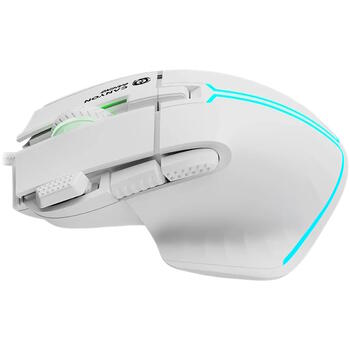 Vadu spēļu pele ar RGB apgaismojumu 20000 DPI 9 programmējamas pogas USB Fortnax GM-636 Balta CND-SGM636W CANYON (CND-SGM636W)
