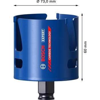 Bosch Construction caurumu zāģis 2608900472, 73mm, Power Change, HEX, karbīds, sausai urbšanai, kokam (2608900472)