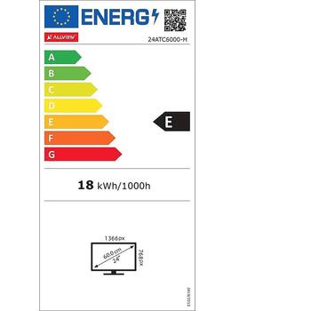 Allview televizors 24ATC6000-H, 60 cm, 1366 x 768, HD, LED, 16:9, 3000:1, 180 cd/m², 8.5 ms, 178°, 36 W, E, DVB-T2, DVB-S2, DVB-C (24ATC6000-H)