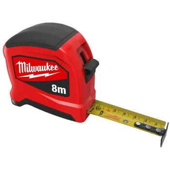 Milwaukee 4932498785 SLIM рулетка, 8м, 25мм, класс II, компактная, эргономичная, ударостойкая (4932498785)