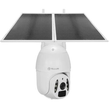 Tellur Smart WiFi Солнечная Камера P&T TLL331551, 3MP, 2K UltraHD, PIR, 20W, IP54, 19200mAh, двусторонний звук (TLL331551)