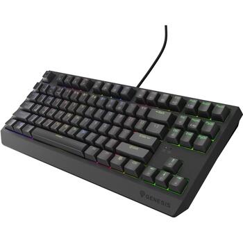 Genesis клавиатура THOR 230 TKL NKG-2077, 87 клавиш, QWERTY US, механическая, линейная, Outemu Red, RGB, USB-A, 1.6 м, черная (NKG-2077)