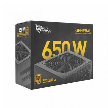 White Shark блок питания GENERAL, 650W, 80 PLUS GOLD, ATX, полностью модульный, 56A, 10,8A, 9,6A, 140мм, активный PFC, OVP, SCP (GENERAL)