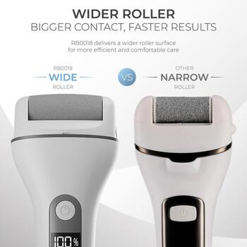 Ray Battler Callus Remover RB 0018, 2 скорости, LED дисплей, IPX5, 5V, 1200mAh, 4ч работы, дорожный чехол, ролики: мелкие, обычные (RB 0018)