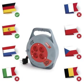 Emos Удлинитель P19510, 10 м, 4 розетки, 230 В, 10 А, PVC, IP20, H05VV-F3G, термозащита (P19510)