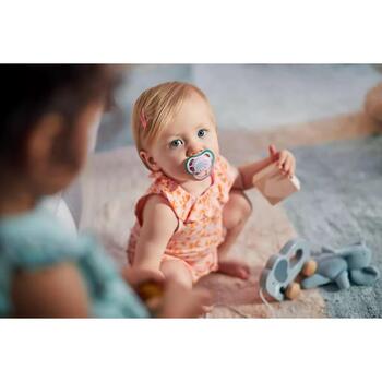 Philips Avent пустышка Ultra Air Deco SCF086/04, 0-6M, 1 шт., для девочек, силикон, ортодонтическая, вентиляция (SCF086/04)