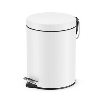 Hailo Selekta S 035050301, 5L, 27x27x20cm, матово-белый, Soft Close, педаль, внутреннее ведро (035050301)