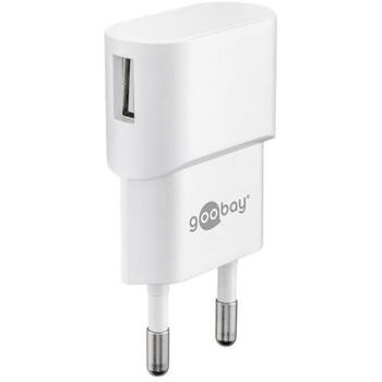 Goobay Зарядное устройство для телефона 44948, 5 Вт, 5 В, 1 А, 1x USB 2.0 порт A, AC 100-240 В, белый (44948)