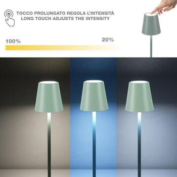 Beper Настольная лампа P207ILI203, 3W, Зеленый, LED, 1 лампочка, регулируемая цветовая температура, затемняемая (P207ILI203)