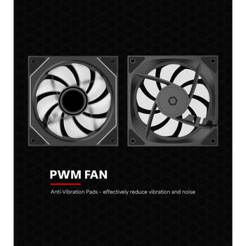 Xilence Datora korpuss ventilators XPF120U.ARGB XF076, 120mm, 500-1800 RPM, 7-13.2 V, Hidrauliska gultņi, Melns (XF076)