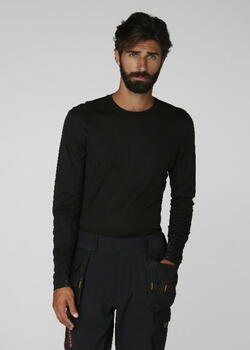 Helly Hansen Термобелье футболка HH Lifa 75105_990-2XL, 2XL, черный, 125 г/м², 100% полипропилен, плоские швы, без боковых швов (75105_990-2XL)