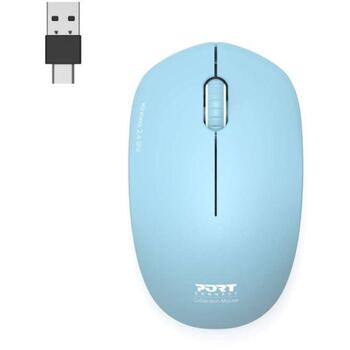 PORT CONNECT Collection II 900544, bezvadu optiskā pele, 2.4 GHz, 1600 dpi, 3 pogas, USB uztvērējs, kompakta, klusa (900544)