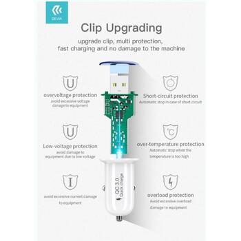 Devia Автомобильное зарядное устройство 102000004231, 18 W, золотистый, USB, 3 A, поддерживает QC3.0 быструю зарядку (102000004231)