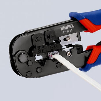 Presēšanas knaibles RJ11/12 RJ45 savienojumiem WESTERN 975110 KNIPEX (97 51 10)