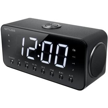 Muse Радиочасы M-192CR, черный, FM PLL, 1,8-дюймовый LED дисплей, двойной будильник, 20 FM станций, Aux вход, режим сна, 230В (M-192CR)