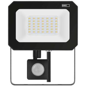 Emos LED прожектор ZS2333, 30 W, 3000 lm, IP44, нейтрально-белый, PIR датчик, алюминий, стекло (ZS2333)