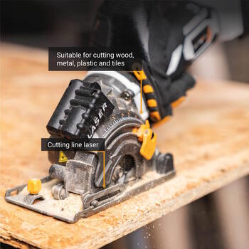 Bezvadu 18 V bezsuku mini ripzāģis 89 mm bez akumulatora un lādētāja Mini Circular Saw 7064048 Batavia (7064048)