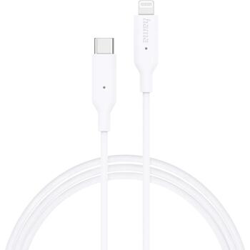 Hama 00201598 uzlādes kabelis, USB-C - Lightning 1m balts, USB 2.0, 3A, 480 Mbit/s, PVC (00201598)