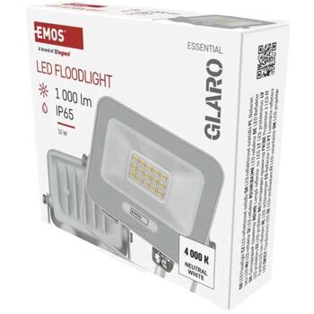 Emos LED-прожектор GLARO ZS2214W, 10 W, 1000 lm, IP65, нейтральный белый, алюминий, 120°, 20 000 ч (ZS2214W)