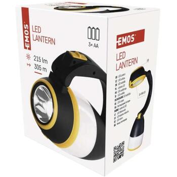 Emos Многофункциональный LED кемпинговый фонарь P4008, 215 lm, 3x AA, 90 ч, 5 режимов, 305 м, черно-желтый (P4008)