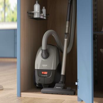Philips пылесос XD2152/12, 850 W, 3 L, цилиндрический, сухая уборка, мешок для пыли, черный/серый (XD2152/12)