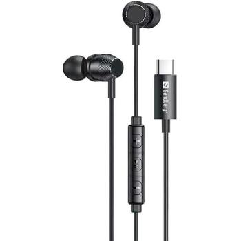 Sandberg Наушники USB-C/A In-Earset с линейным микрофоном 126-50, 20-20000 Гц, 95 дБ, 16 Ω, 1,2 м, стерео, черный (126-50)
