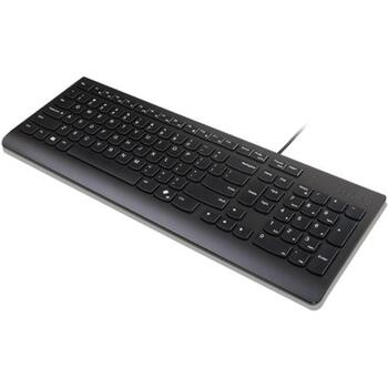 Lenovo Klaviatūra Essential 4Y41R64680, USB, 105 taustiņi, melna, QWERTY, izturīga pret izliešanu (4Y41R64680)