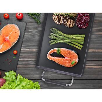 Beper 90.386 Гриль теппаньяки, 1800 Вт, 70,5x23,5 см, антипригарное, 5 темп., съемный термостат, поддон для жира (90.386)