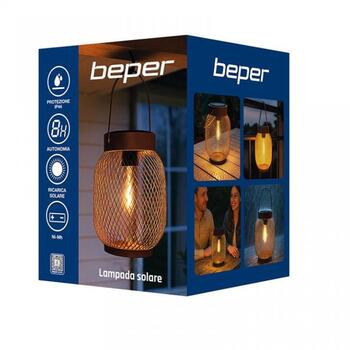 Beper Солнечная садовая лампа P207ILO302, Коричневая, IP44, Железо, Пластик, 1,2V, Датчик сумерек, Напольная, Солнечная панель (P207ILO302)