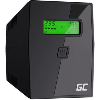 Green Cell UPS sprieguma stabilizators UPS02, 800VA, 480W, 9Ah, 2x Schuko, 1x RJ11, LCD, AVR, modificēts sinusoidāls (UPS02)