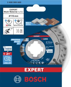 X-LOCK dimanta disks Multi Material 115, Mazām leņķa slīpmašīnām EXPERT MULTI MATERIAL DIMANTA GRIEZĒJDISKS, 2608900669, BOSCH (2608900669)