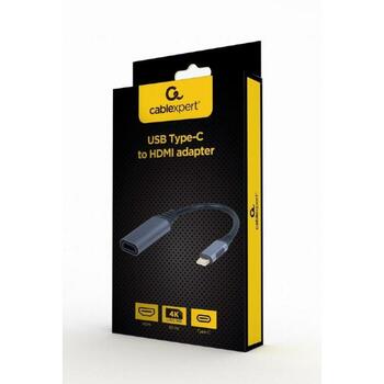 Gembird USB-C на HDMI адаптер A-USB3C-HDMI-01 1 HDMI, 1 USB 3.0, серый (A-USB3C-HDMI-01)