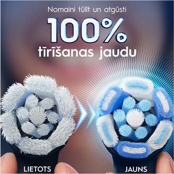 Oral-B Nomaināmas zobu birstes galviņas iO UltimateClean EB6, 6 gab, melnas, pieaugušajiem, vidēja cietība, saderīgas ar Oral-B iO (iO refill UltimateClean Black 6)